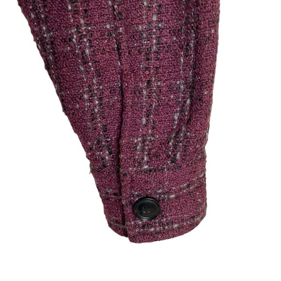 Amour Vert Tweed Upcycled Acrylic Blazer Purple Plaid Women Size XS Oversized - Picture 8 of 11